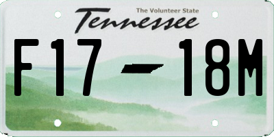 TN license plate F1718M