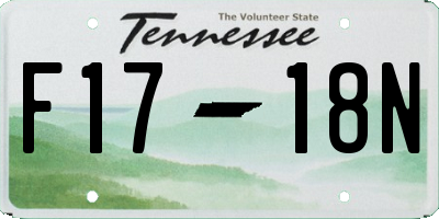TN license plate F1718N