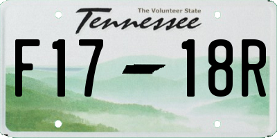 TN license plate F1718R