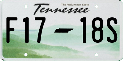 TN license plate F1718S