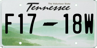 TN license plate F1718W