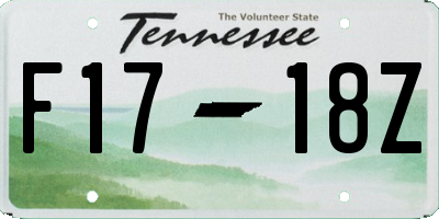 TN license plate F1718Z
