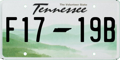 TN license plate F1719B