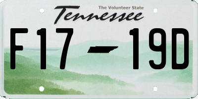 TN license plate F1719D