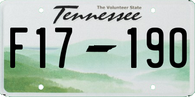 TN license plate F1719O