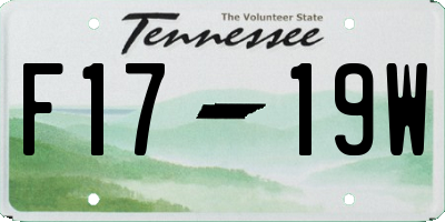 TN license plate F1719W