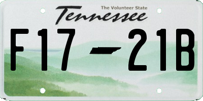 TN license plate F1721B