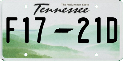 TN license plate F1721D
