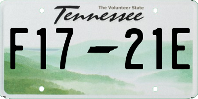 TN license plate F1721E