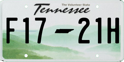 TN license plate F1721H