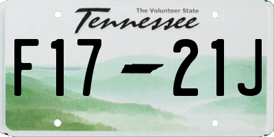 TN license plate F1721J
