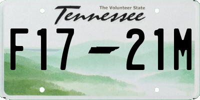 TN license plate F1721M