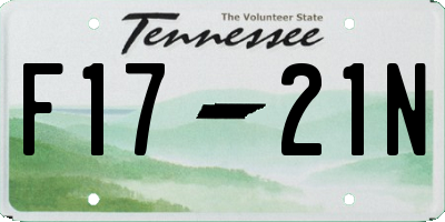 TN license plate F1721N