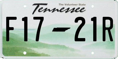 TN license plate F1721R