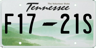 TN license plate F1721S