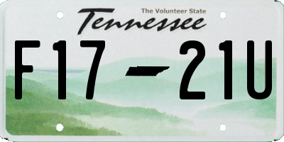 TN license plate F1721U