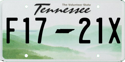 TN license plate F1721X