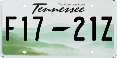 TN license plate F1721Z