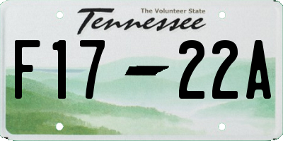 TN license plate F1722A