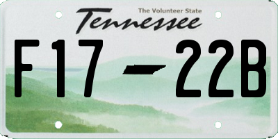 TN license plate F1722B