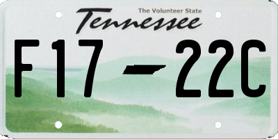 TN license plate F1722C