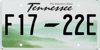 TN license plate F1722E