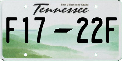 TN license plate F1722F