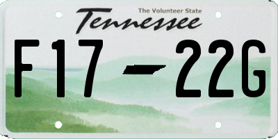 TN license plate F1722G