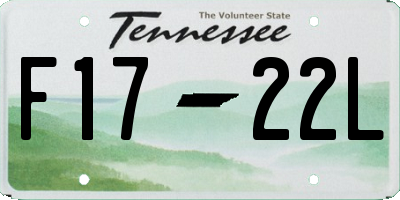 TN license plate F1722L