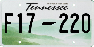 TN license plate F1722O