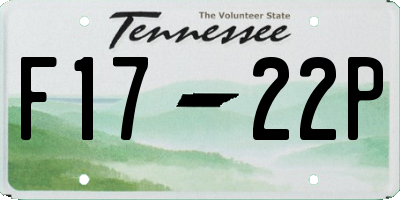 TN license plate F1722P