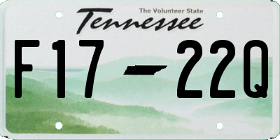 TN license plate F1722Q