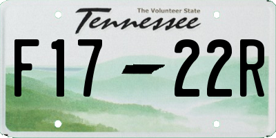 TN license plate F1722R