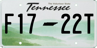 TN license plate F1722T