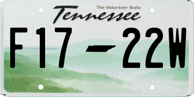 TN license plate F1722W