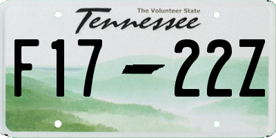 TN license plate F1722Z
