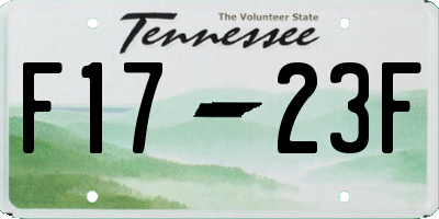 TN license plate F1723F