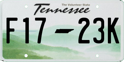 TN license plate F1723K