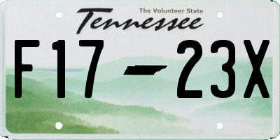 TN license plate F1723X