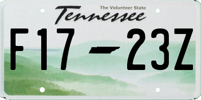 TN license plate F1723Z