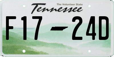 TN license plate F1724D