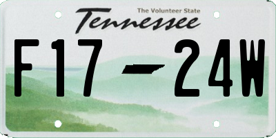 TN license plate F1724W