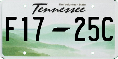 TN license plate F1725C