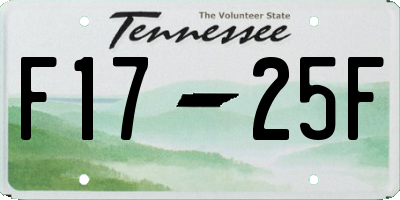 TN license plate F1725F