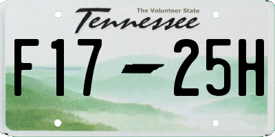 TN license plate F1725H