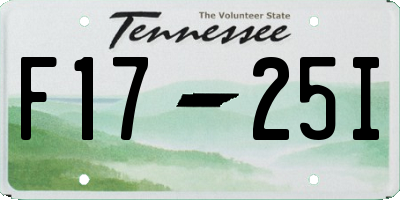 TN license plate F1725I