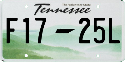 TN license plate F1725L