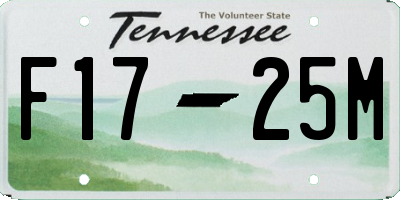 TN license plate F1725M