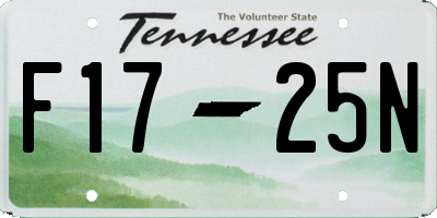 TN license plate F1725N