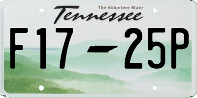 TN license plate F1725P